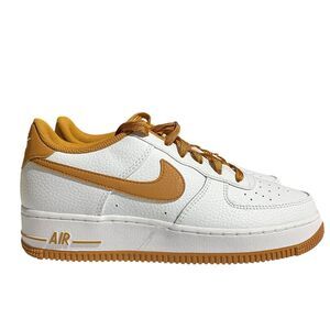 Nike Sneakers Boys 6.5Y Pecan Brown‎ Air Force 1 BG Streetwear White FJ0706 100
